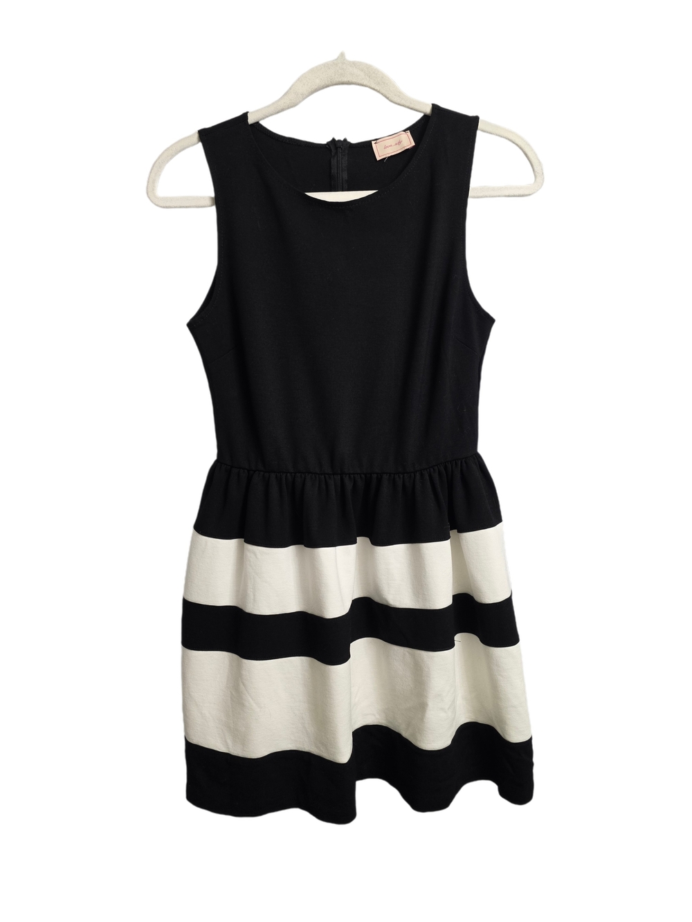 Love Ady Black and White Striped Peplum Hem Mini Dress * No Size Tag*